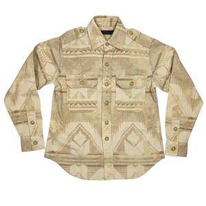 Polo Ralph Lauren Aztec Southwestern Print Button Up Shirt Women's XS Cream